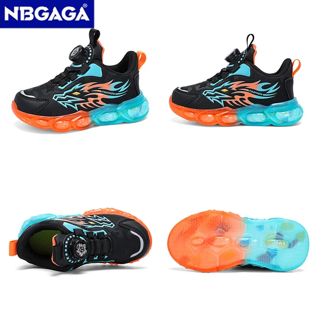 Boys Dragon Pattern Sneakers 6