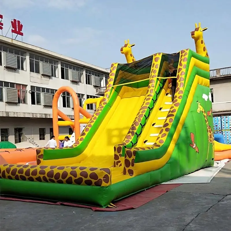 Land Slide with Powerful Blower， PVC Commercial Inflatable Land Slide, Can be Used by Both Adults and Kids for Backyard, Pa
