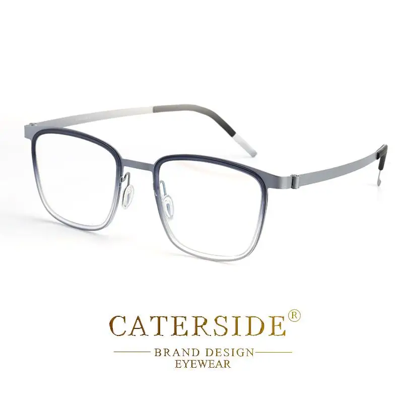 CATERSIDE Retro Quadratische Männer Brille mit Hochwertigen Titan Rahmen Lesen Optische Gläser Frauen Täglich Anti Blaues Licht Gläser – Detail 5