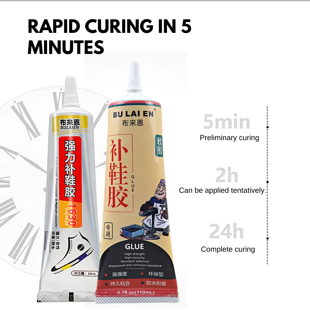 BULAIEN 신발/신발 접착제 방수 범용 강력한 가죽 접착제 정밀 애플리케이터 팁 60ML/110ML