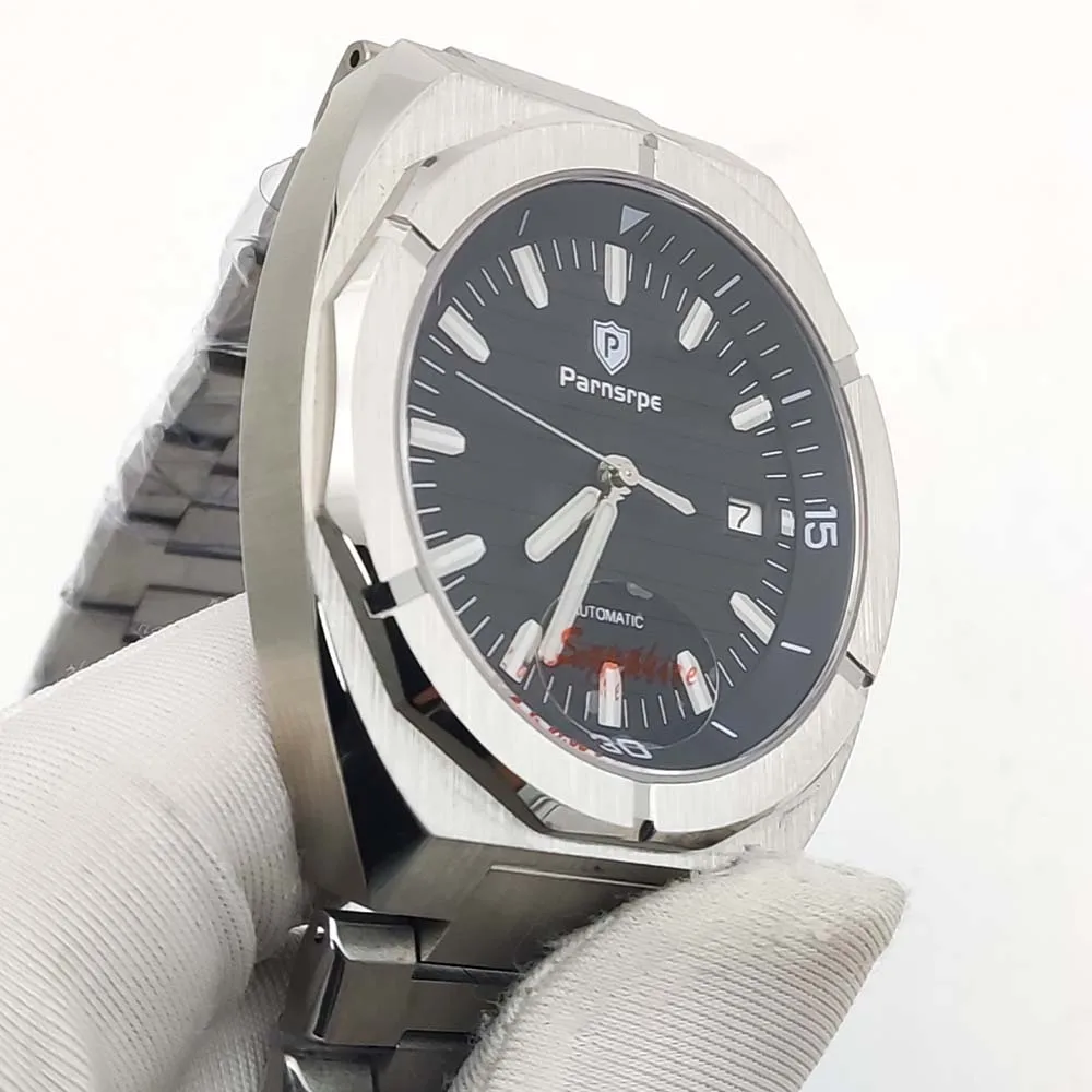 42MM Black Dial Men's Automatic Watch Stainless Steel Case Sapphire Leisure NH35 Movement Mechanical Men's Watch Steel watch