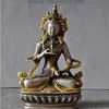 YM  308  Old Tibet Buddhism Gilt Silver Vajrasattva Tara Goddess Kwan-yin Buddha Statue 1