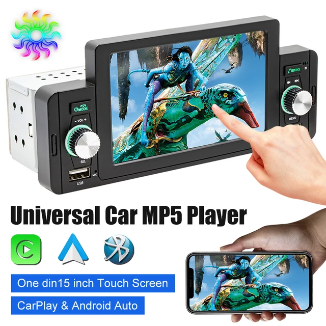 Reproductor Multimedia Universal para coche, Radio con pantalla táctil HD,  FM, entrada auxiliar, Bluetooth, MirrorLink, Android, Carplay, 7 pulgadas,  1 Din - AliExpress