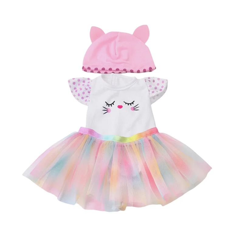 Für 40 cm große Nenuco-Puppenkleidung, 17 Zoll Babypuppenkleidung, blaues Blumenkleid, Spielzeugkleidung – Detail 18