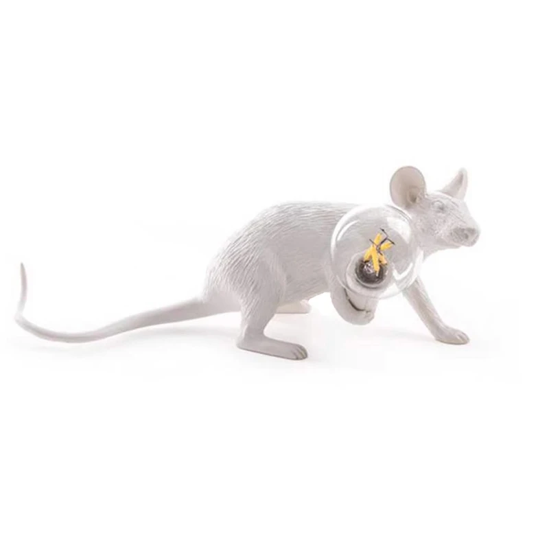 Modern LED Table Lights Resin Animal Rat Cat Squirrel LED Night Lights Mouse Table Lamps Home Decor Desk Lamp Lighting Fixtures 3