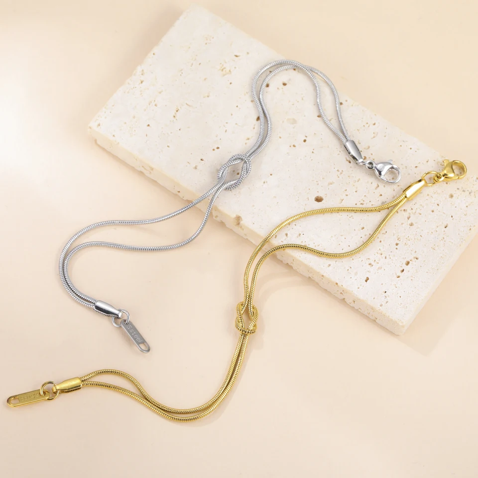 IRNUDENY Bracciale infinito con catena a forma di serpente con nodo d'amore, braccialetti con