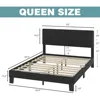 Queen Headboard,Linen Upholstered Bed Frame with Wood Slats Support,No Box Spring Needed,Heavy Duty Feet,Easy Ass 5