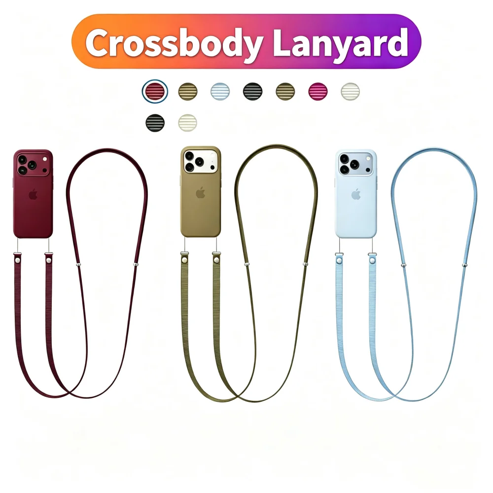 High-Quality Magnetic Woven Crossbody Lanyard in Burgundy and Crisp Blue