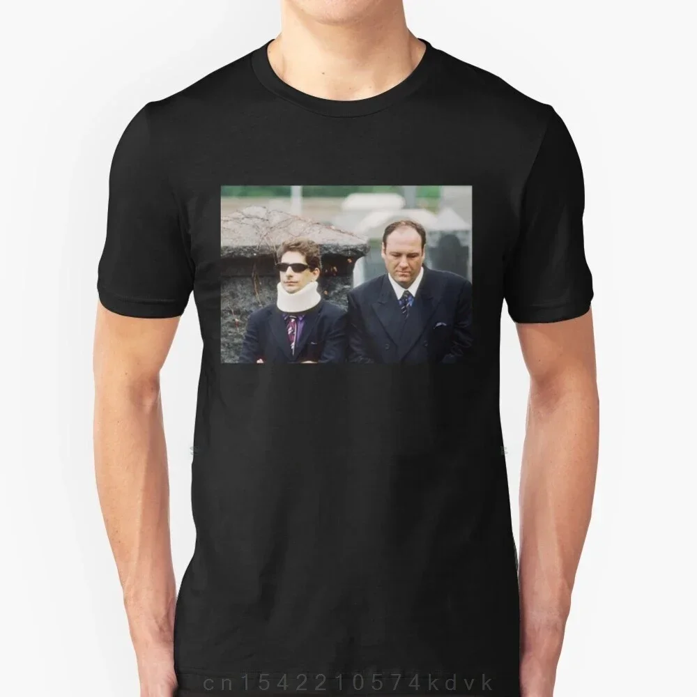 Футболка большого размера из натурального хлопка с надписью «The Sopranos», «James Gandolfini» Футболка большого размера из натурального хлопка с надписью «The Sopranos», «James Gandolfini»