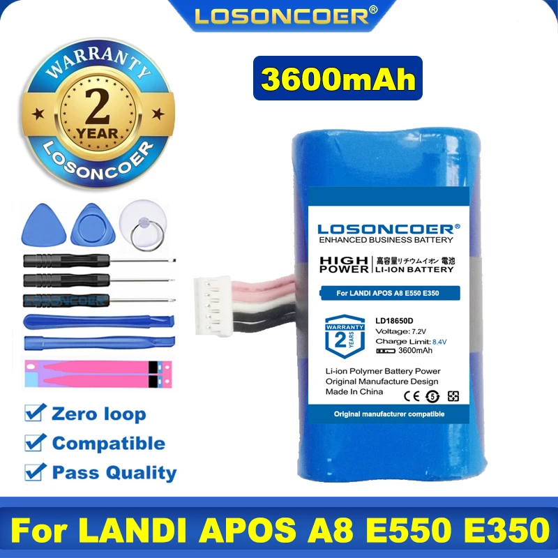 Tanio 100% oryginalny LOSONCOER nowy 3600mAh LD18650D baterii dla LANDI sklep
