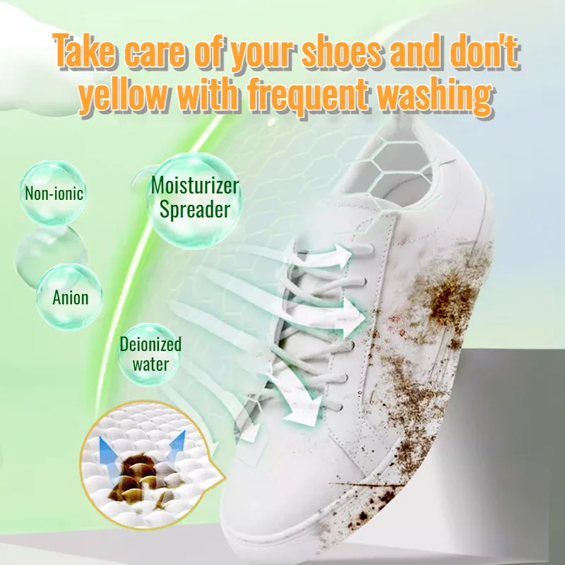 Powerful cleaner foam stain remover small white shoes washing shoes strong deyellowing whitening
