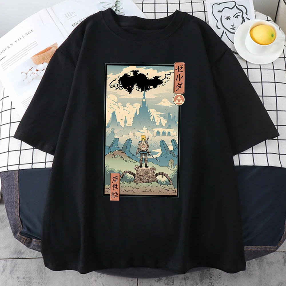 

Japan Ukiyoe Culture Fashion Printed Men T-Shirt Summer Cartoon Clothing Round Neck T Shirt Breathable Casual Women Shirts