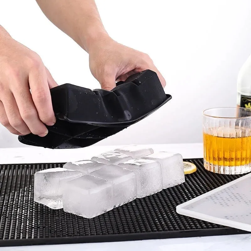 4/6/8 Grid Big Ice Tray Mold DIY Ice Maker Cube Tray Box Large Food Grade Silicone Cube Square Mold
