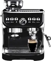 Espresso Machine 15 Bar Coffee Maker With Milk Frother Steam Wand Built-In Bean Grinder Combo Cappuccino Machine 1