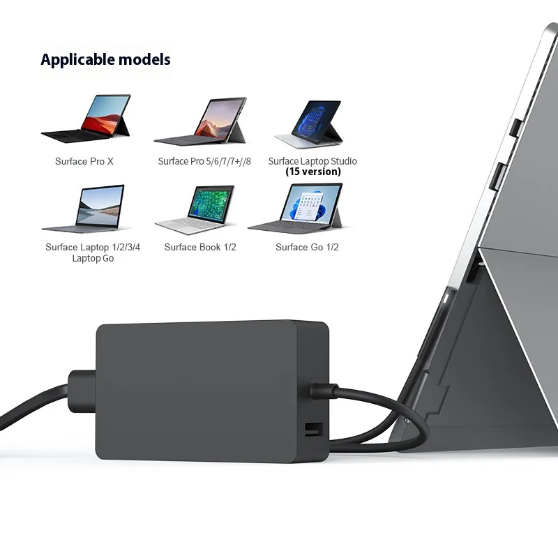 Laptop Charger 65W Adapter Compatible for Microsoft Surface Pro 9/8/X/7/6/5/4/3 Laptop 5/Studio/4/Go/3/2/1 Book