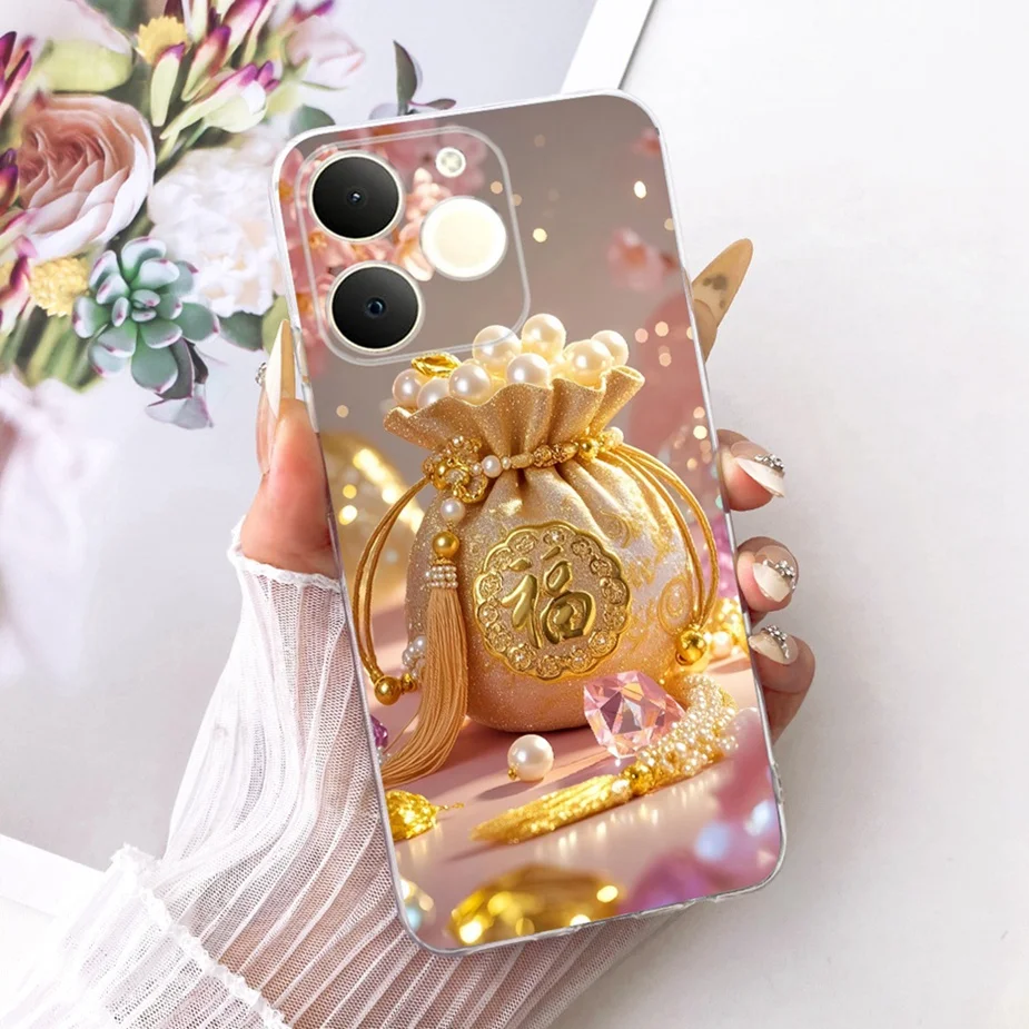 Luxury Lotus Painted Soft Silicone Case - Elegant Protective Cover
