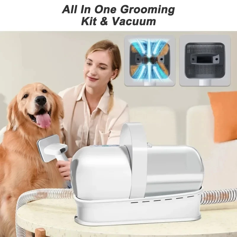 7 In 1 Pet Grooming Vacuum Kit Dog Grooming Clippers Pet Hair Remover With Power Large Suction & Low Noise Hair Kits dog grooming vacuum
