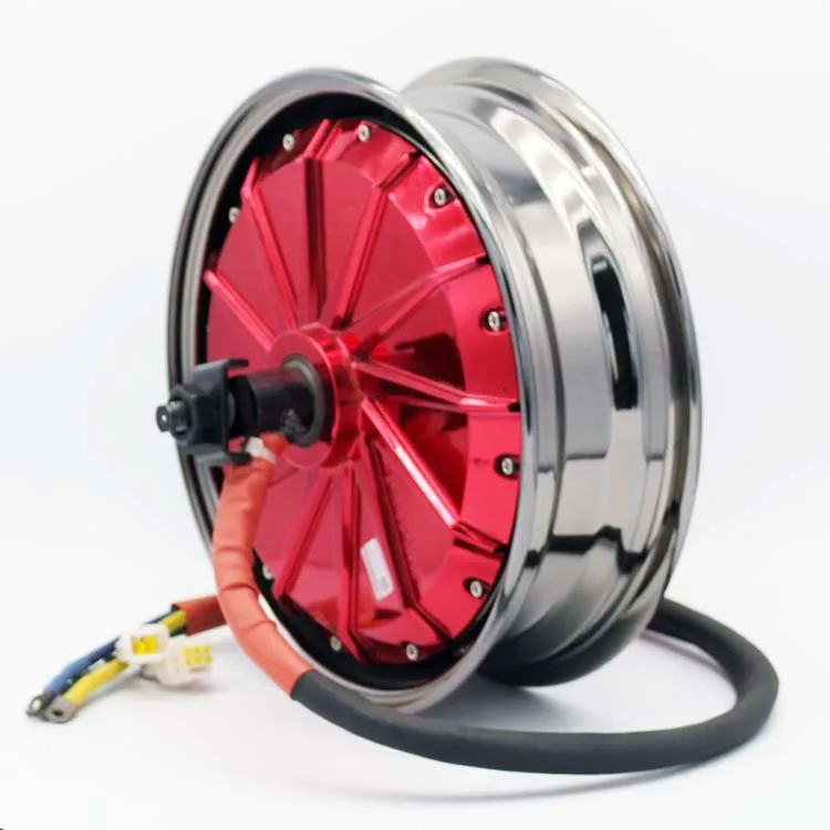 

YMMOTOR DC Brushless Hub Motor 72V12 Inch 3KW Suitable For Electric Motorcycle Scooter Plating Color