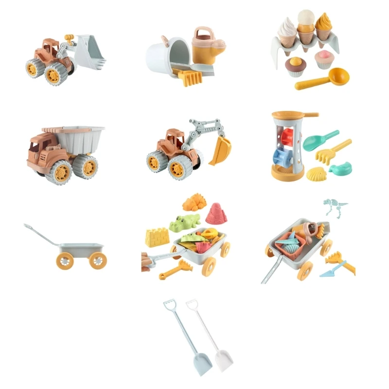 Summer Beach Toy for Kids Soft Silicone Sandbox Set Beach Game Toy for Send Children Beach Play Sand Water Play Tools Beach Cart 4