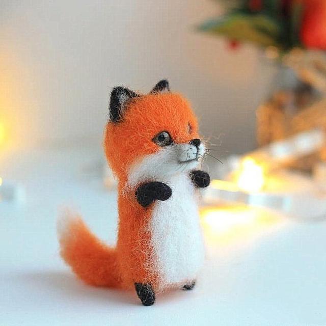 Handmade Cat Animal Wool Felting Package Material Handmade Toy Doll Felt Poked Unfinished DIY Arts Crafts Needlework