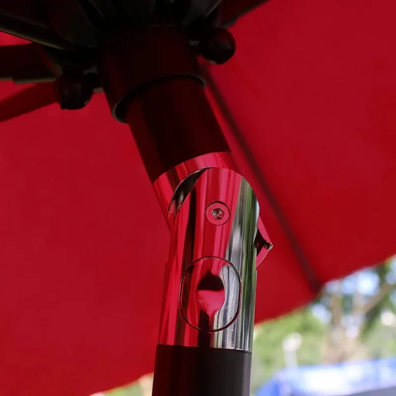 9Ft Patio Umbrella Outdoor Table Umbrella with 8 Sturdy Ribs (Tan)