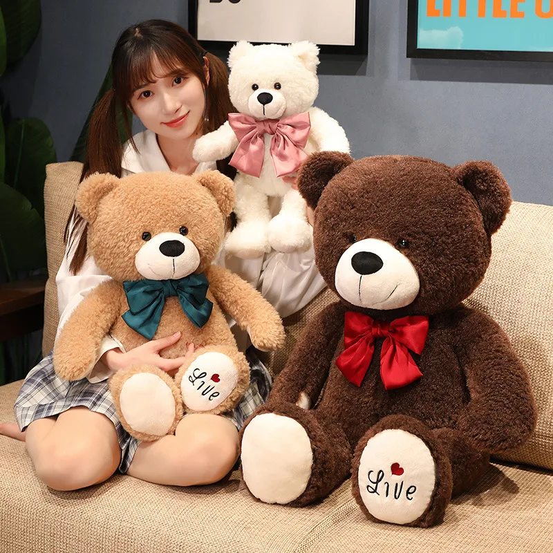 

40-80cm Bowknot Teddy Bear Plush Toy Soft Stuffed Animal Toys Kawaii Birthday Valentine's Day Gift for Girlfriends Kids Girls
