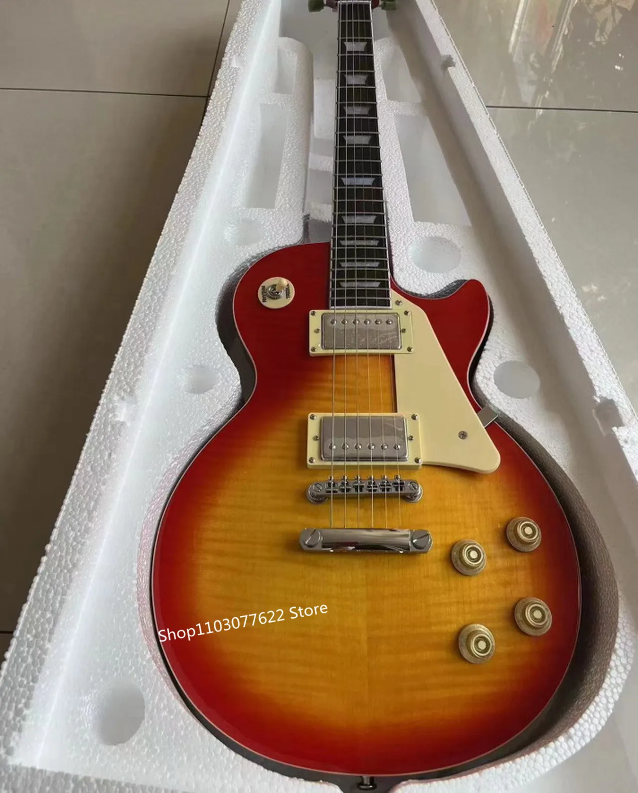 

Factory outlet mahogany body rose wood fingerboard top quality Flame Maple Top Paul Solid Electric Guitar TFCXSAZ