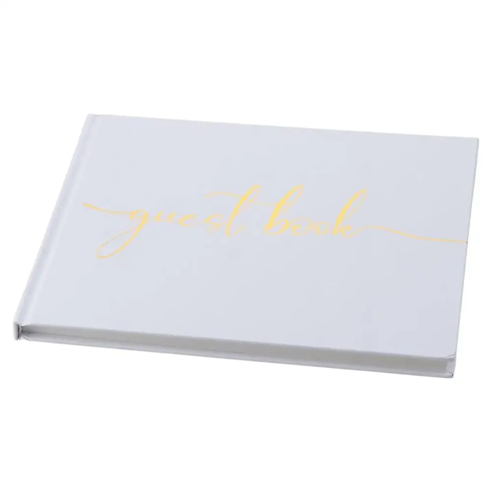 Pink/Black/White Wedding Guest Book Delicate Paper 24.3*18.4 CM Golden Wedding Sign-in Book Guest Party