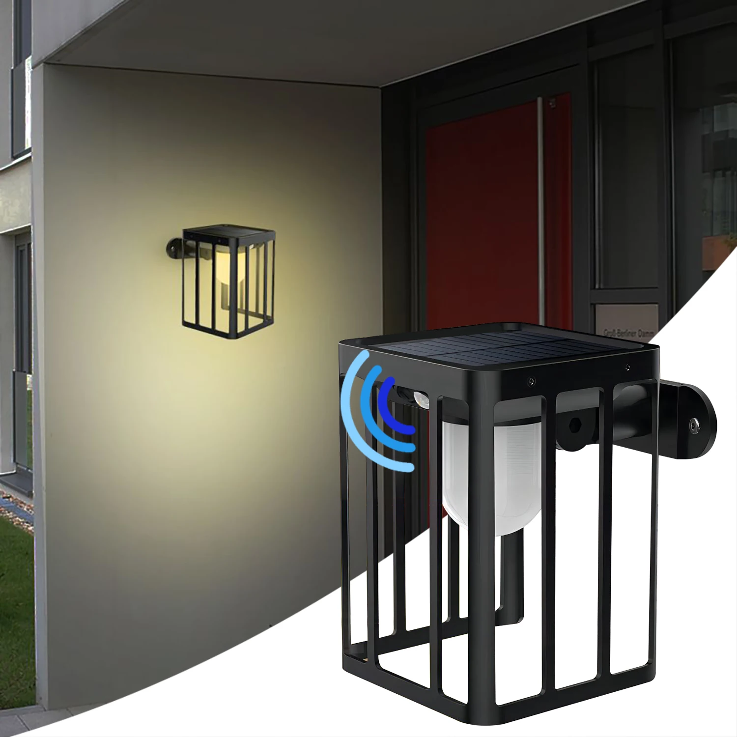 

Solar Wall Lights Outdoor Motion Sensor Wireless Solar 3 Lighting Mode Waterproof Exterior Front Porch Patio Fence Security Lamp