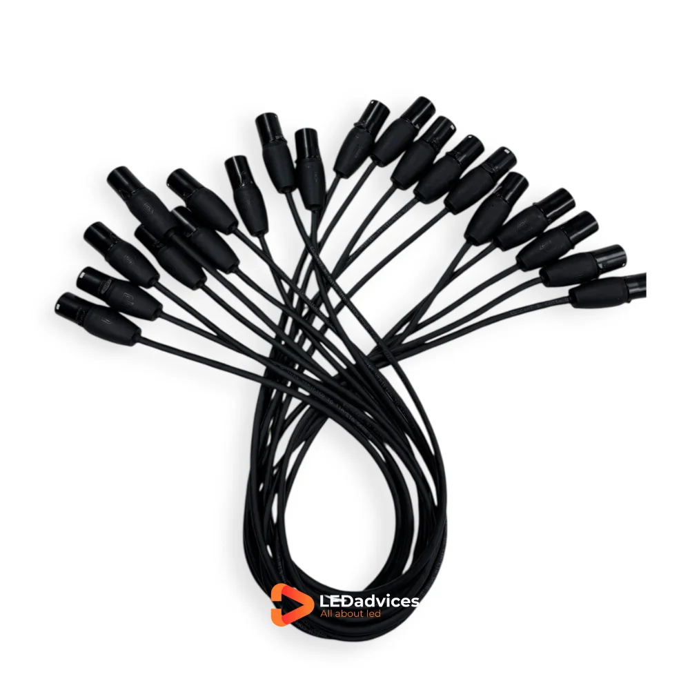 10개 24AWG Neutrik etherCon 유연한 CAT6 이더넷 케이블 0.8m/1.2m NE8MX-B-TOP 방수 블랙 LED 디스플레이 신호 케이블