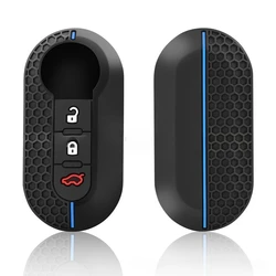Silicone Key Case Remote Fob Cover (Blue Line)