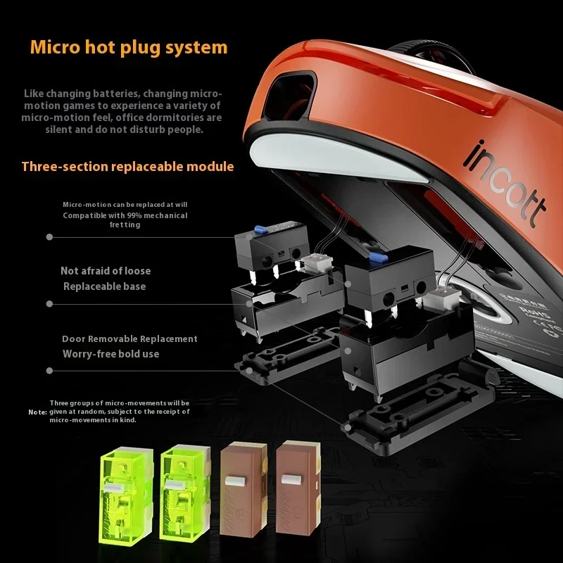 Wireless Mouse Gaming Mouse Wireless Gaming Mouse Incott G23 Pro Mouse Dual Mode Wireless 8K Mouse Hot-Swappable Micro PAW3395 Sensor 26Kdpi Low Latency Cable Gaming