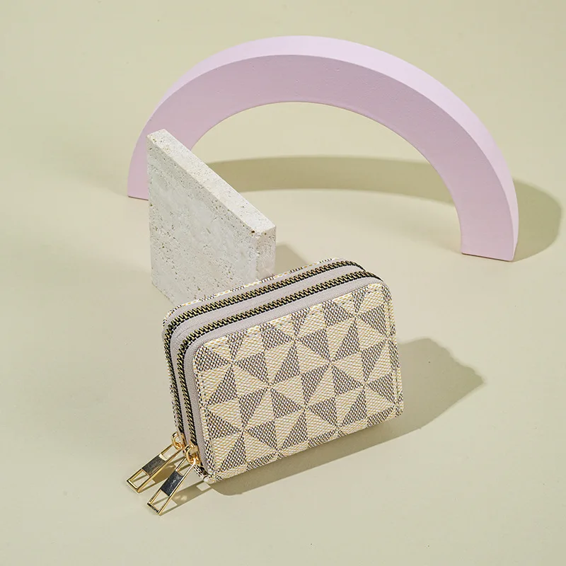 New Men's and Women's Short Wallet Windmill Pattern PU Leather Card Box Wallet Large Capacity Daily Use