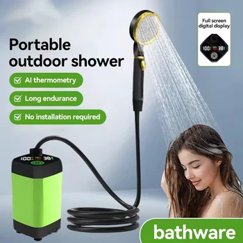 Pompa per doccia elettrica ricaricabile portatile esterna alimentata tramite USB impermeabile per campeggio all'aperto escursionismo sulla spiaggia, bagnetto per animali domestici, autolavaggio 1
