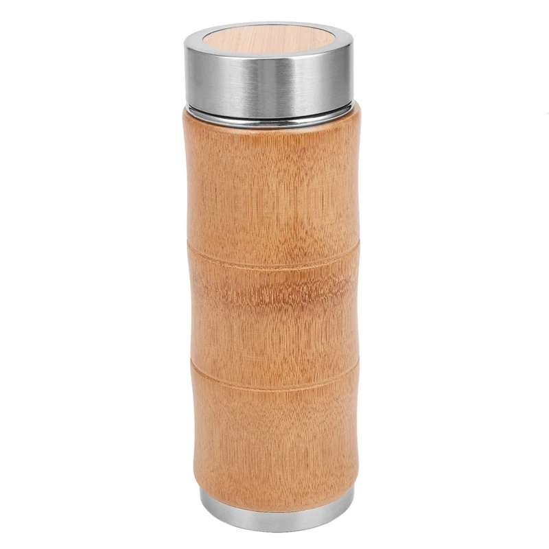 Promotion! 400Ml Coffee Mugs Stainless Steel Tumbler Thermo Cup Drinking Tea Milk Bamboo Fashion Insulation Water Bottle Travel |