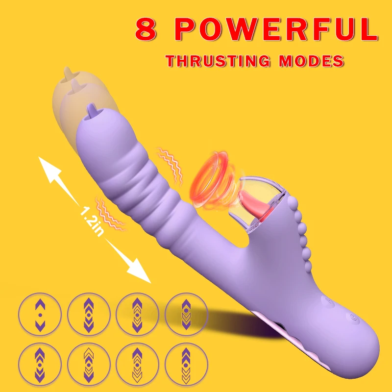 Sucking Stimulator Clitoris Thrusting Vibrator G spot Tongue Licking Clitoral Vibrator Dildo For Wo_voghion.com