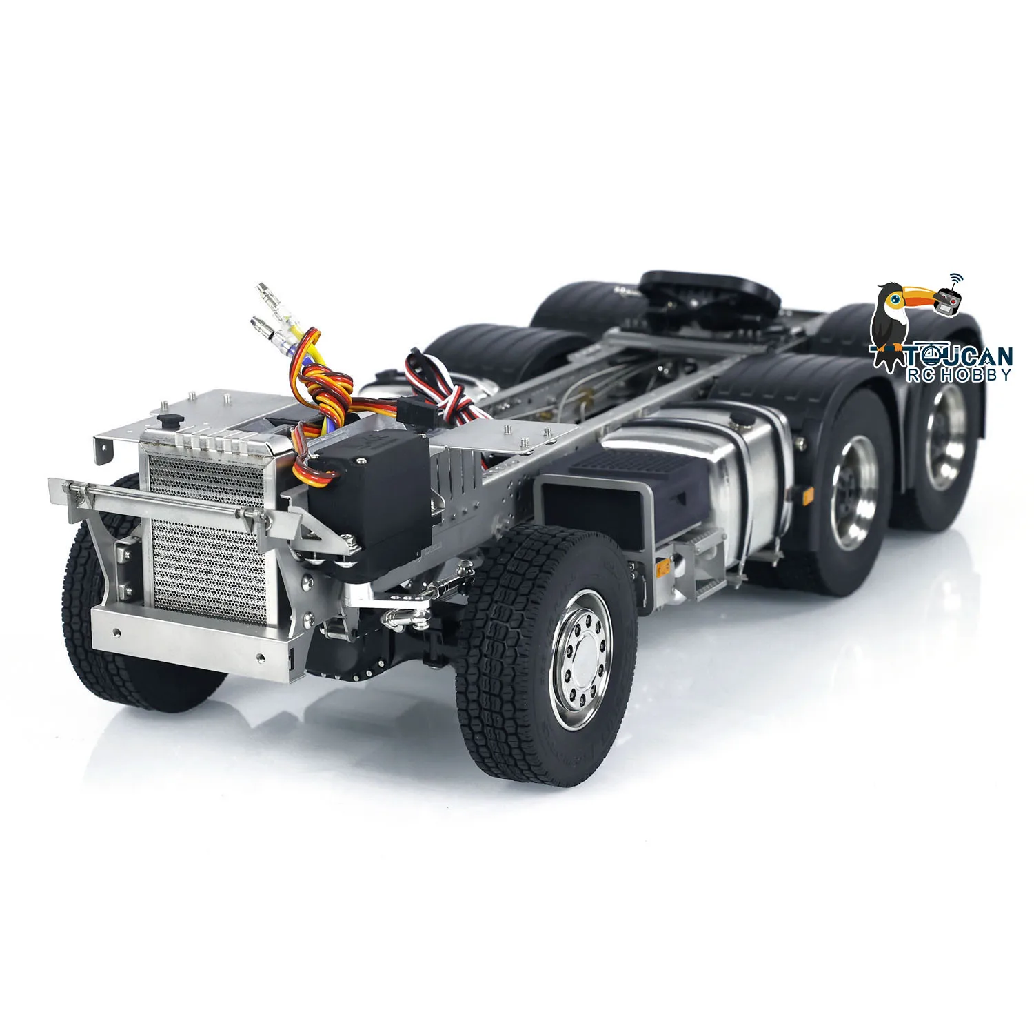 1/14 Metal Finished Chassis 6x6 3-speed Gearbox for Toys FH16 RC Tractor Truck Car Finished Vehicle Model Parts Boy Gift TH23563 3