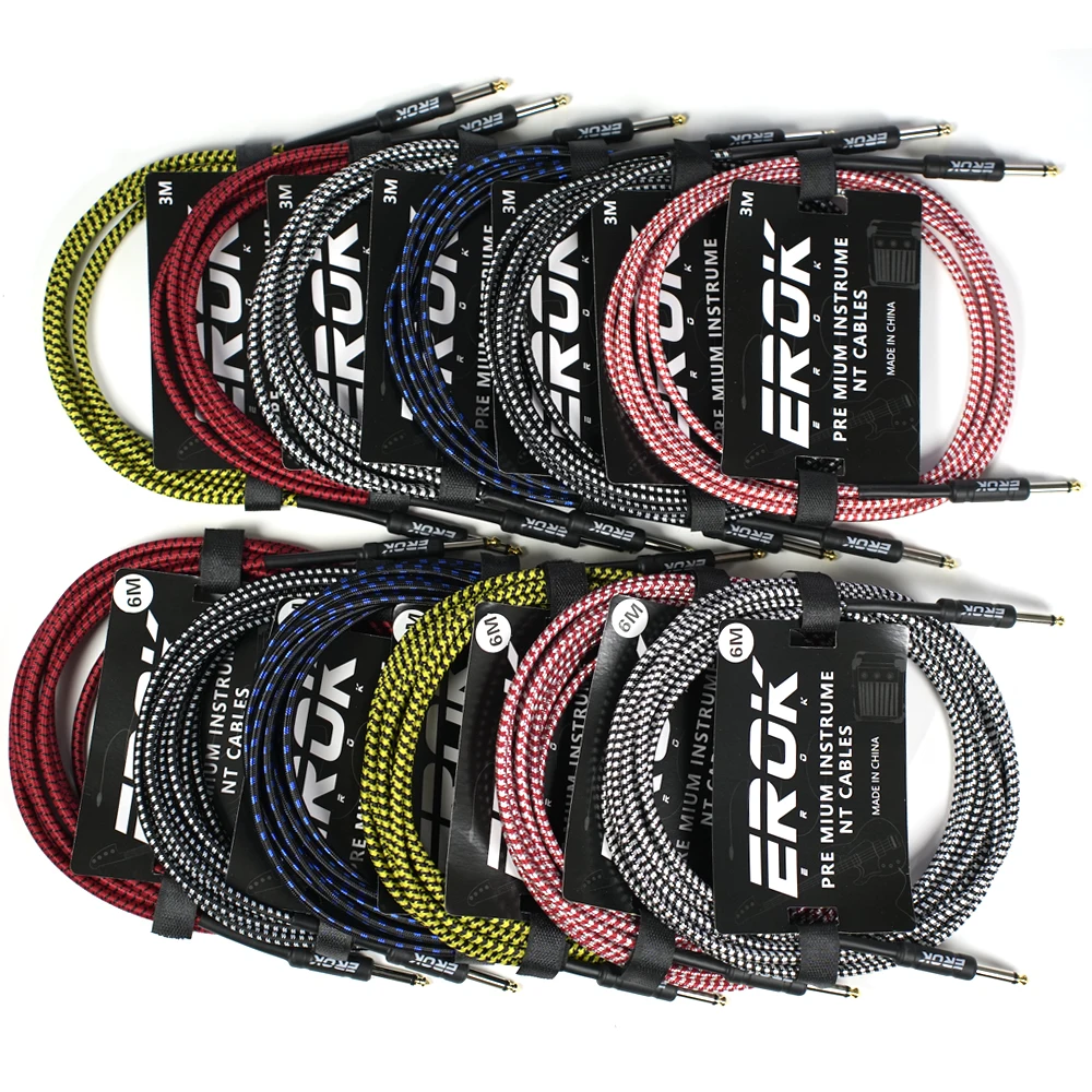 Guitar Audio Cable 6.35mm Plug Audio Wire Cord Musical Instrument Accessories Parts 3/6/10M for Bass guitar patch cables,guitar cable,audio cable