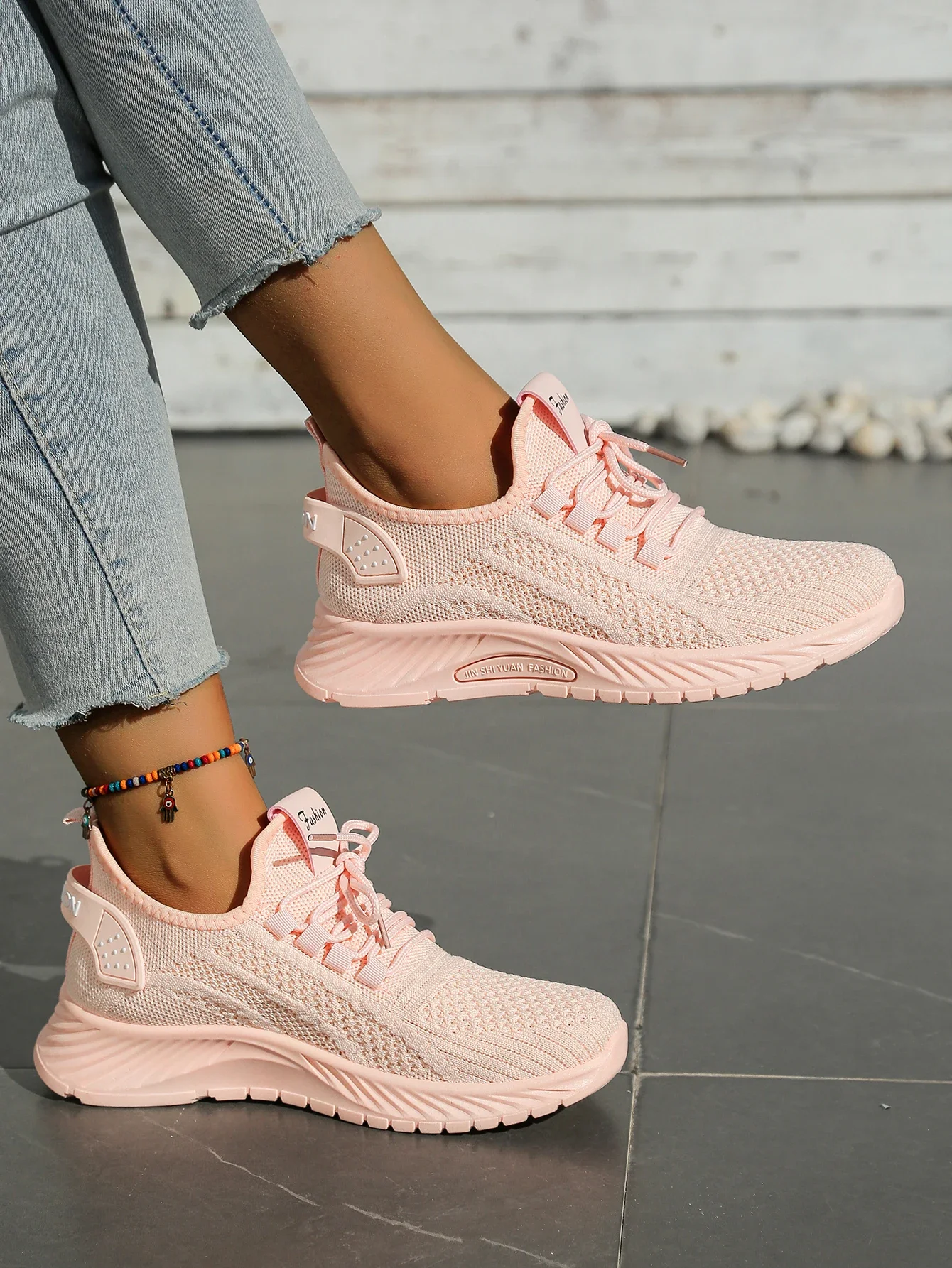 Trendy 2025 fly weaving women's sneakers—lightweight & breathable.+0 4