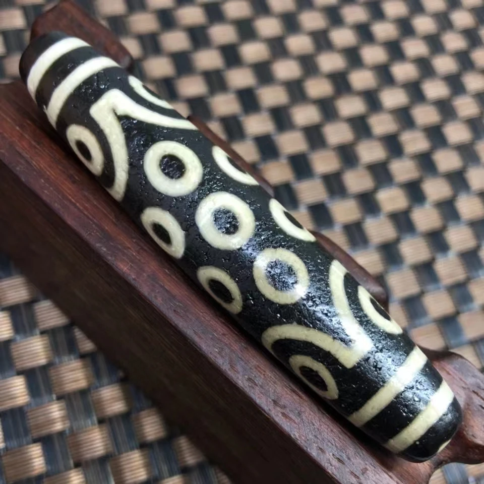 Vintage Tibetano Dzi Bead 21 Occhi Ciondolo Amuleto Magical Energy Old Bead Hanging Lucky Fortune