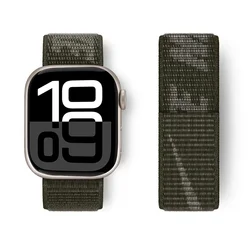Nylon Sport Loop Strap for Apple Watch - Breathable and Comfortable iWatch Bracelet (106 NEW - Khaki)