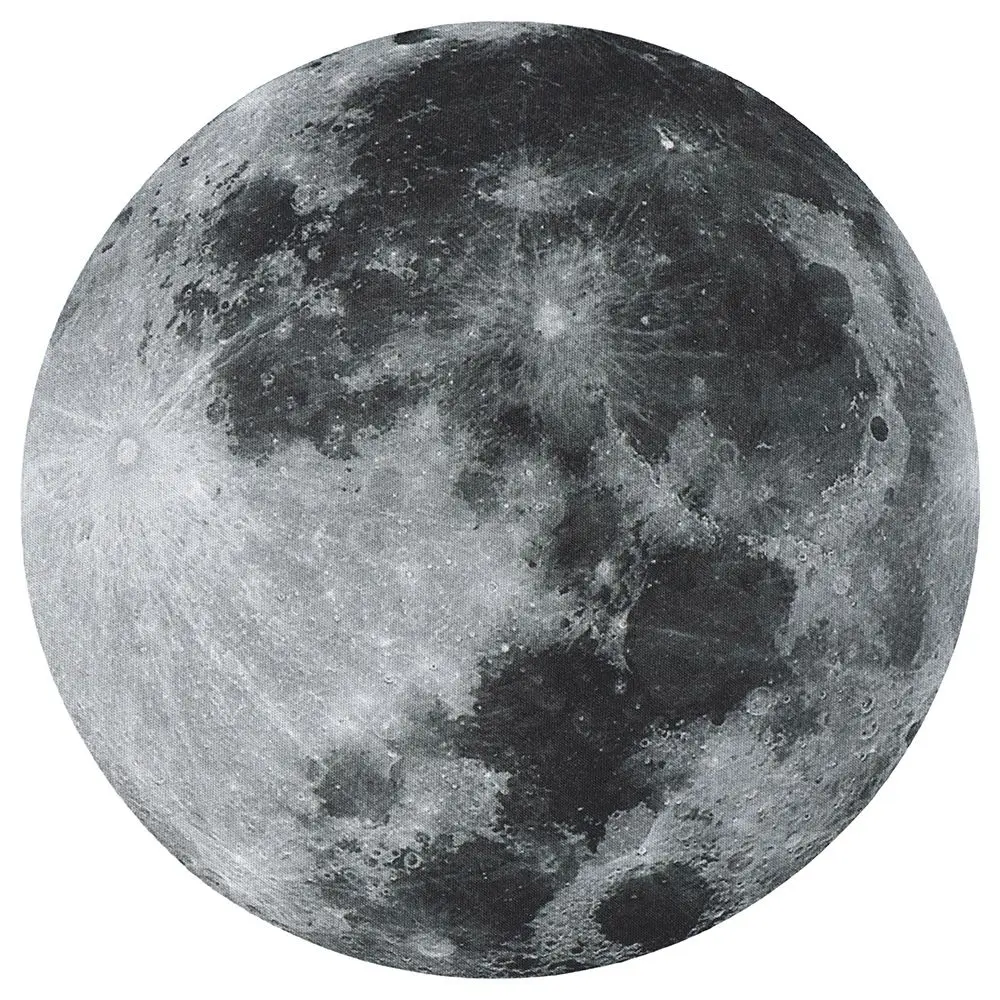 Round Mouse Pad Cute Grey Moon Desk Pad Earth Small Desktop Accessories Office
