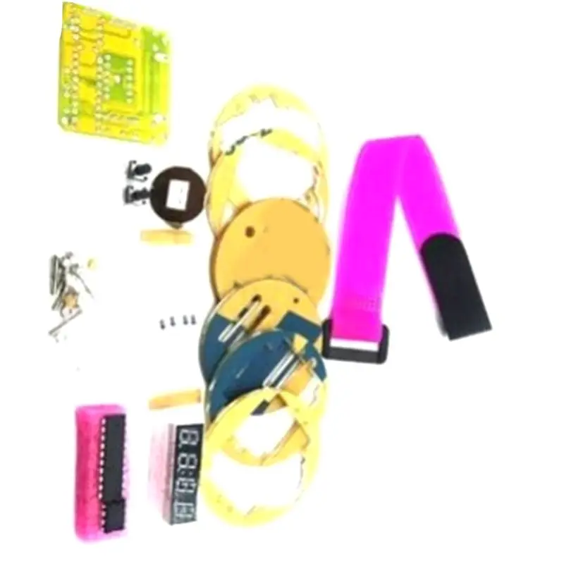 ABUH-DIY 키트 시계 전자 시계 단일 칩 LED 디지털 전자 시계 시계 모듈 커버 스트랩 색상 랜덤
