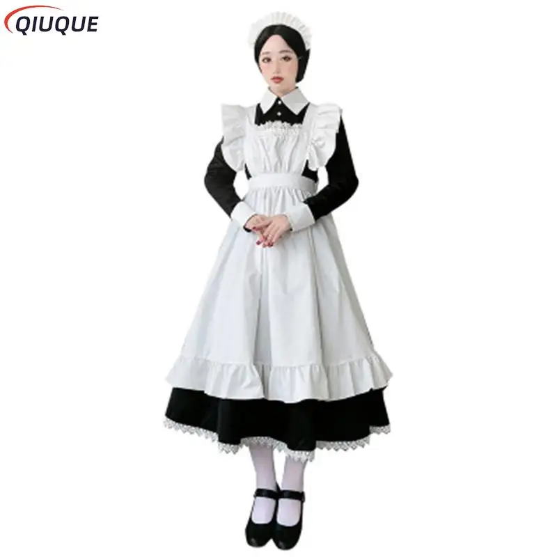 

Women Maid Outfit Anime Long Dress French Court Maid Dress Lolita Dresses Cosplay Costume