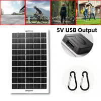 Panneau solaire 30W 5V avec USB, étanche, pour randonnée en plein air et Camping, batterie Portable, batterie de chargement de téléphone Portable, panneau de chargement de banque 4