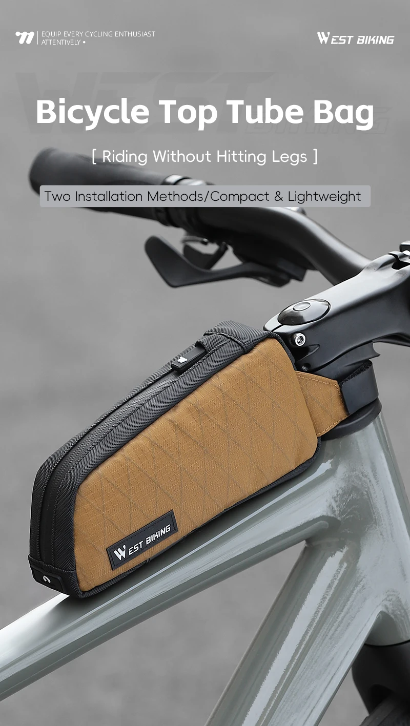 Description Picture 2 of itemWEST BIKING Bike Top Tube Bag With Strap & Screw Fixed Portable Cycling Bag MTB Road Bike Front Frame Bag Bike Accessories