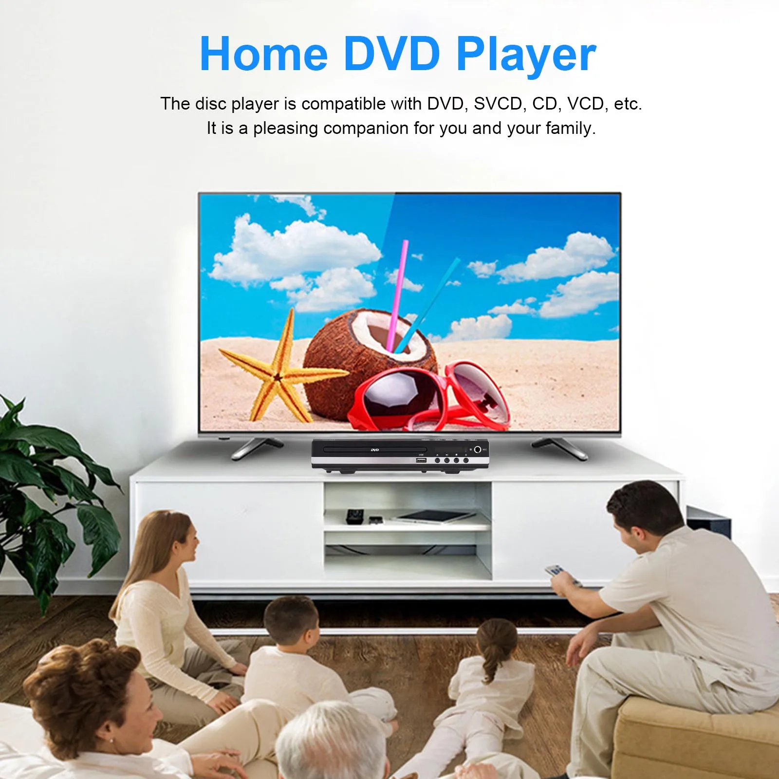 【Clearance】 Media Player Home DVD Player DVD CD Disc Player Digital Multimedia Player U Disk Playback HD AV Output with Remote Control.