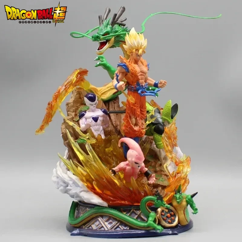 

New Dragon Ball Figure Super Saiyan Son Goku Figure Cell Shenron Buu Anime Figure Gk Statue Figurine Model Doll Collection Gifts