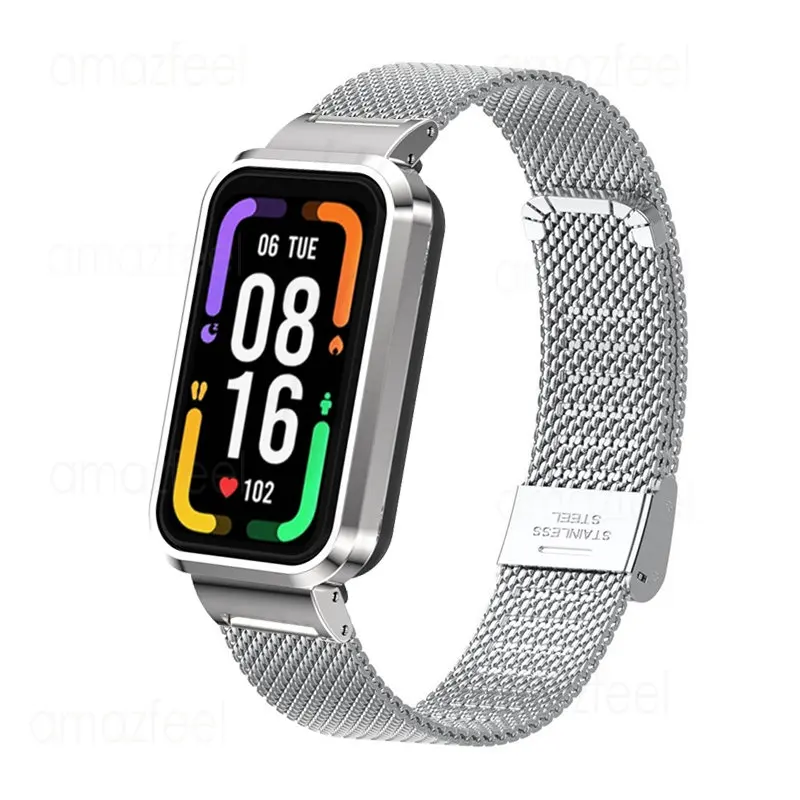 Redmi Band Pro 스마트 시계 액세서리 용 금속 스트랩 redmi band pro 보호 커버 용 스테인레스 스틸 팔찌 케이스 보호대