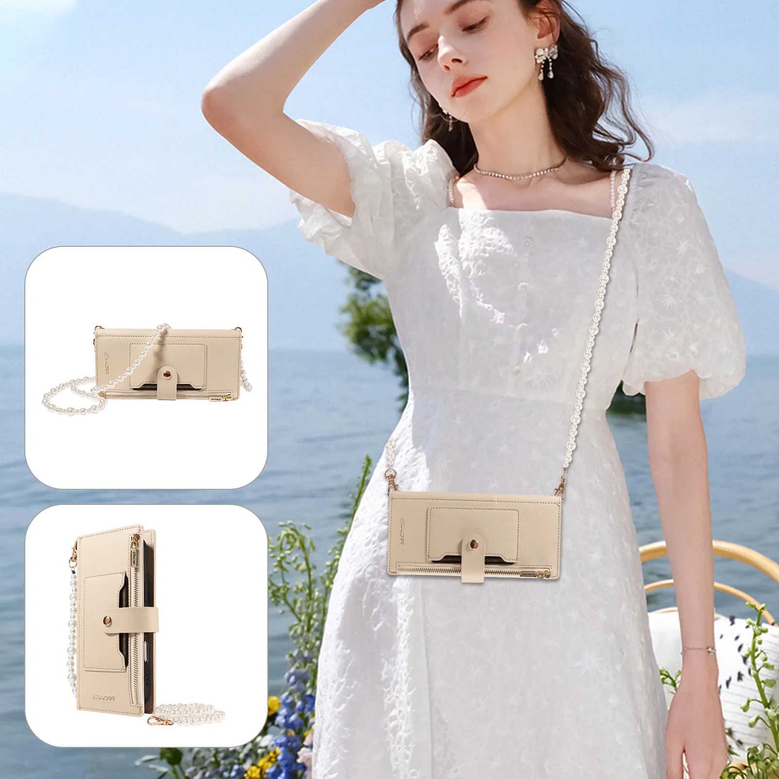 Leather Phone Case with Magnetic Buckle, Multi-Card Slots, Wallet & Stand